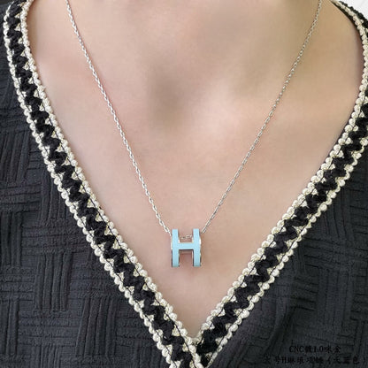 [⭐moonlume]POP H SKY BLUE NECKLACE