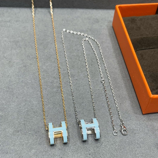[⭐moonlume]POP H SKY BLUE NECKLACE