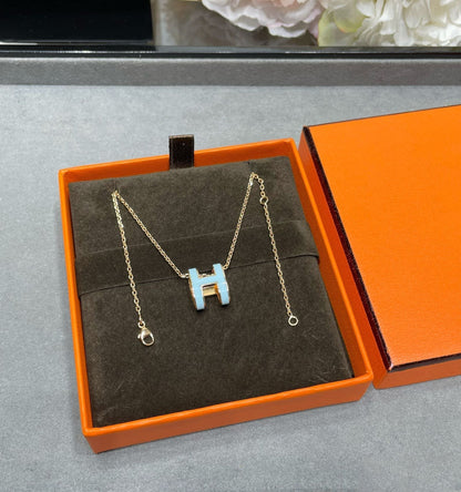 [⭐moonlume]POP H SKY BLUE NECKLACE