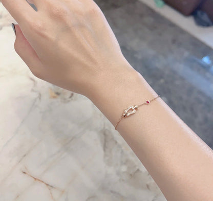 [⭐moonlume]FORCE 10 DIAMOND CHAIN LINK PINK GOLD BRACELET