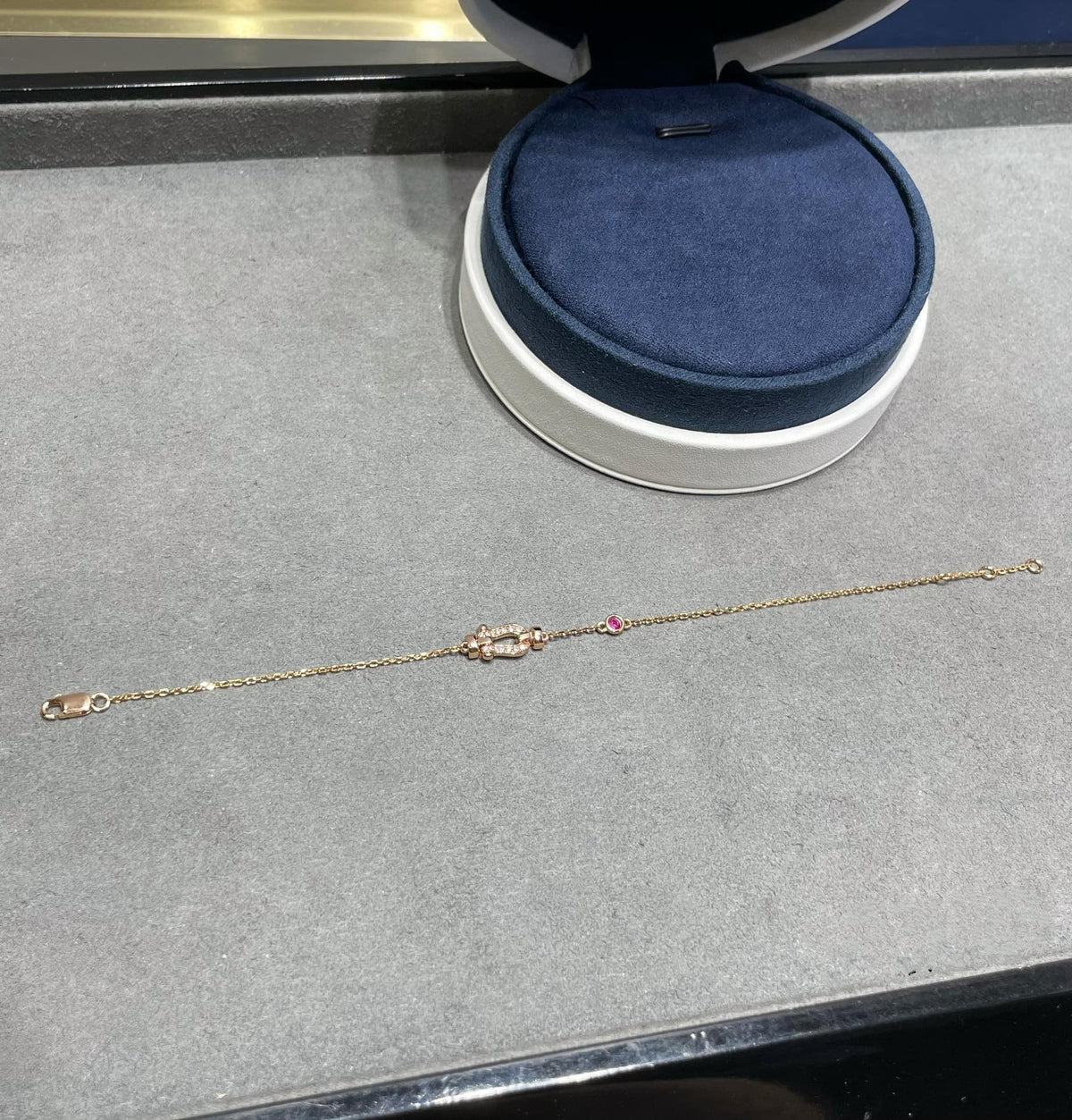 [⭐moonlume]FORCE 10 DIAMOND CHAIN LINK PINK GOLD BRACELET