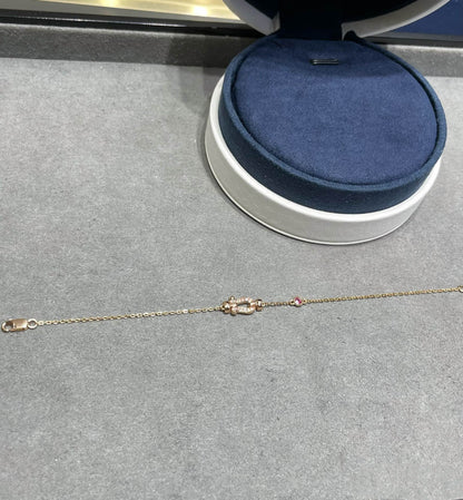 [⭐moonlume]FORCE 10 DIAMOND CHAIN LINK PINK GOLD BRACELET