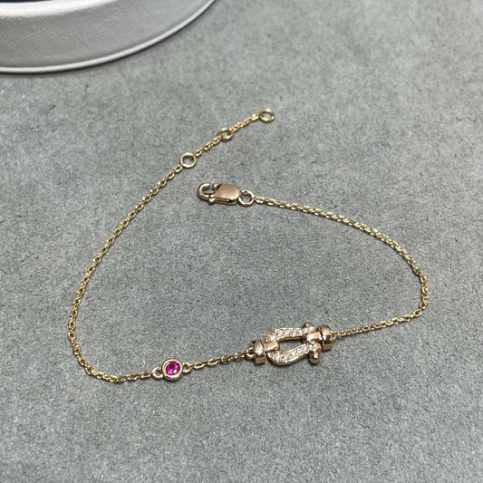[⭐moonlume]FORCE 10 DIAMOND CHAIN LINK PINK GOLD BRACELET