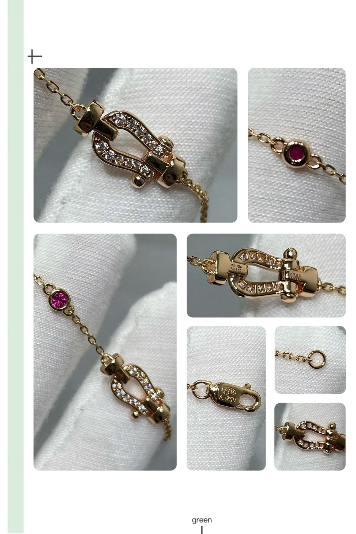 [⭐moonlume]FORCE 10 DIAMOND CHAIN LINK PINK GOLD BRACELET