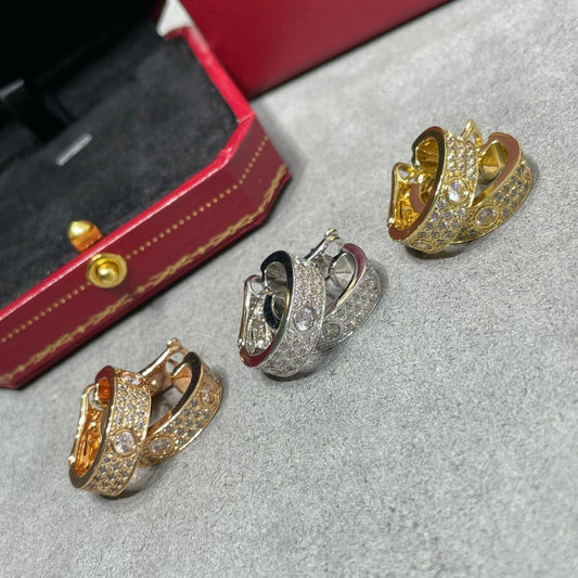 [⭐moonlume]LOVE 5.5MM DIAMOND PAVED EARRINGS
