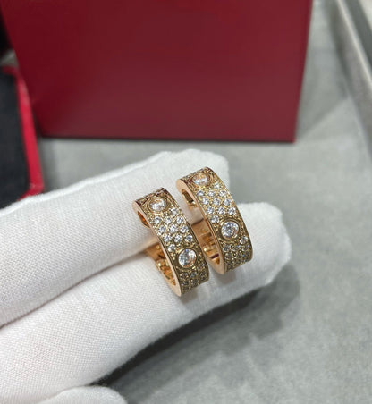 [⭐moonlume]LOVE 5.5MM DIAMOND PAVED EARRINGS