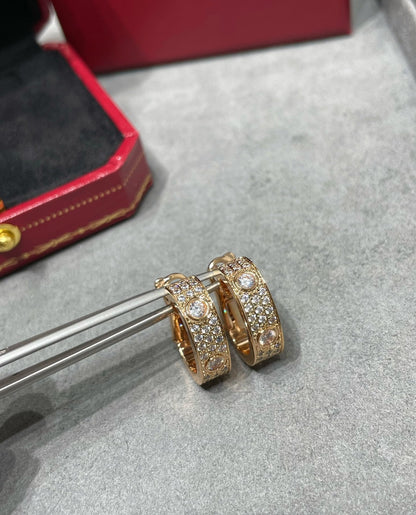 [⭐moonlume]LOVE 5.5MM DIAMOND PAVED EARRINGS