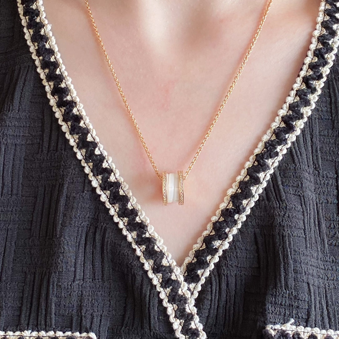 [⭐moonlume]ZERO 1 DIAMOND CERAMIC NECKLACE