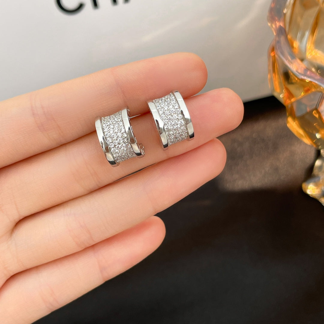 [⭐moonlume]ZERO 1 DIAMOND PAVED EARRINGS