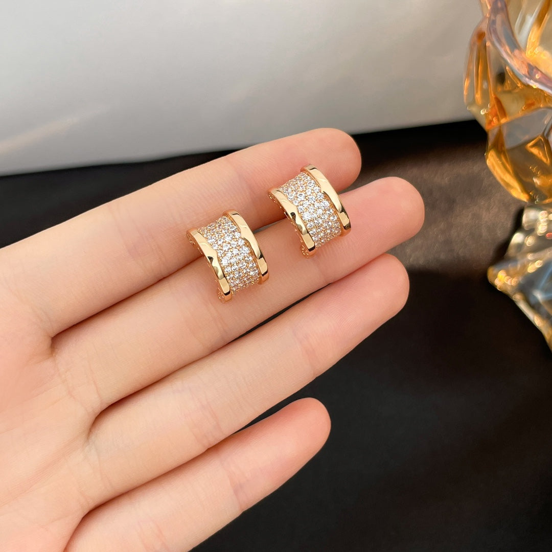 [⭐moonlume]ZERO 1 DIAMOND PAVED EARRINGS