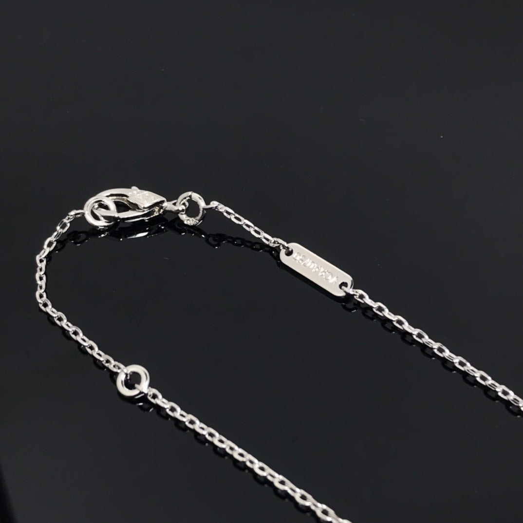 [⭐moonlume]CLOVER PIETERSITE SILVER LONG NECKLACE