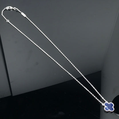 [⭐moonlume]CLOVER PIETERSITE SILVER LONG NECKLACE