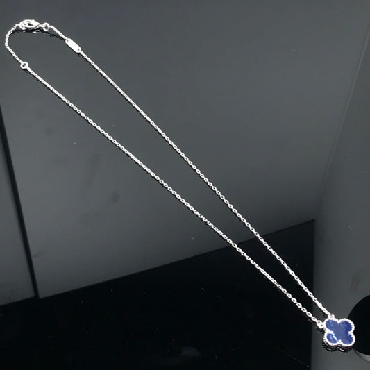 [⭐moonlume]CLOVER PIETERSITE SILVER LONG NECKLACE