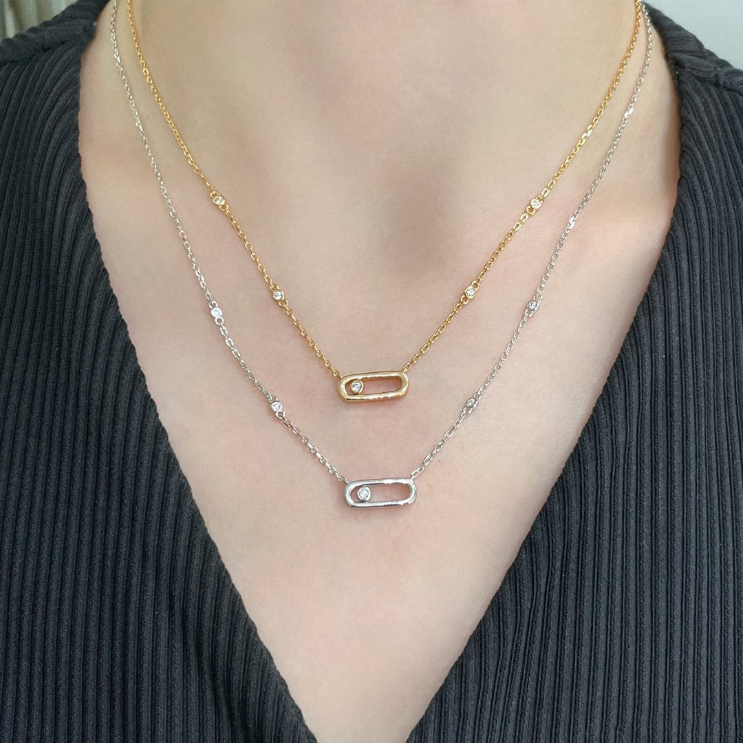 [⭐moonlume]MOVE UNO DIAMOND NECKLACE