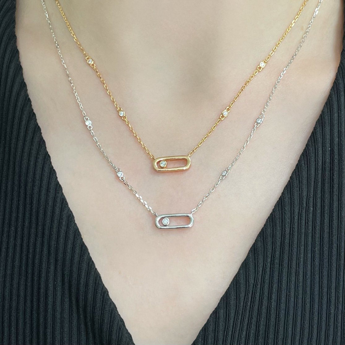[⭐moonlume]MOVE UNO DIAMOND NECKLACE