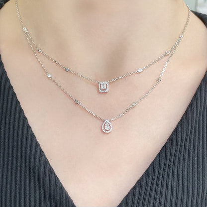 [⭐moonlume]MY TWIN 2 ROW DIAMOND NECKLACE
