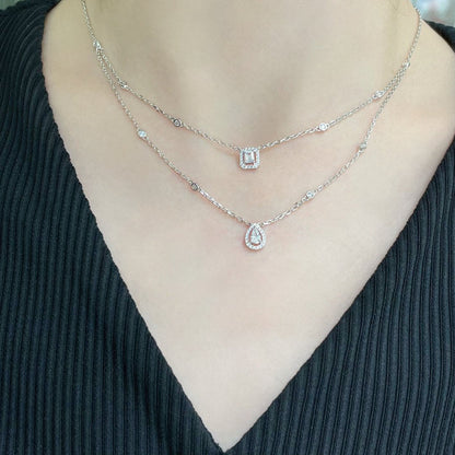 [⭐moonlume]MY TWIN 2 ROW DIAMOND NECKLACE