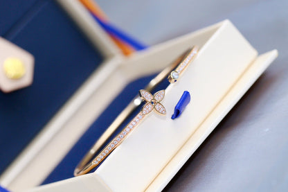 [⭐moonlume]IDYLLE PINK GOLD OPEN BRACELET DIAMOND PAVED