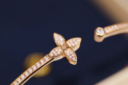 [⭐moonlume]IDYLLE PINK GOLD OPEN BRACELET DIAMOND PAVED