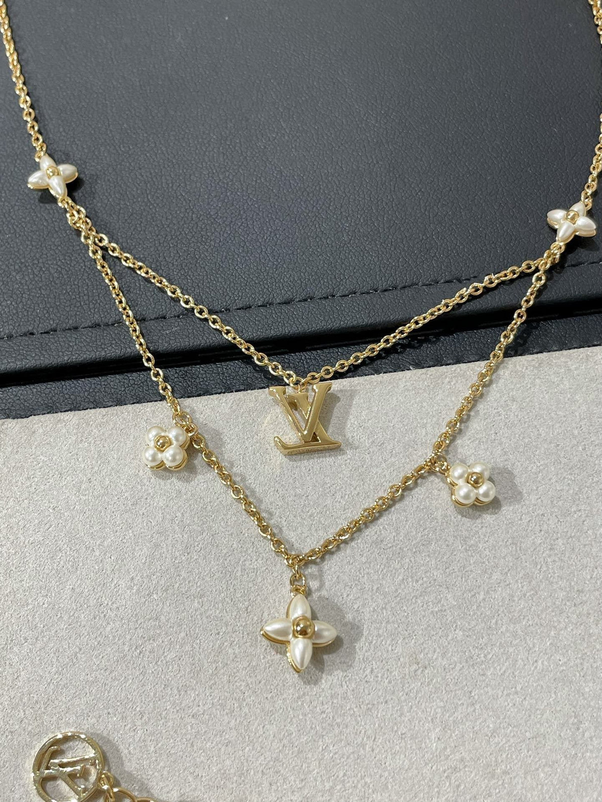 [⭐moonlume]FLOWERGRAM GOLD MOP DOUBLE ROW NECKLACE