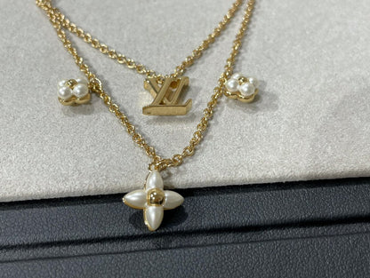 [⭐moonlume]FLOWERGRAM GOLD MOP DOUBLE ROW NECKLACE