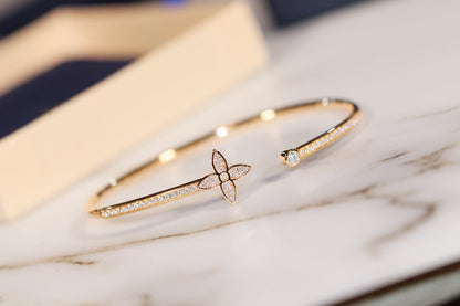 [⭐moonlume]IDYLLE GOLD OPEN BRACELET DIAMOND PAVED