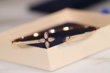 [⭐moonlume]IDYLLE GOLD OPEN BRACELET DIAMOND PAVED