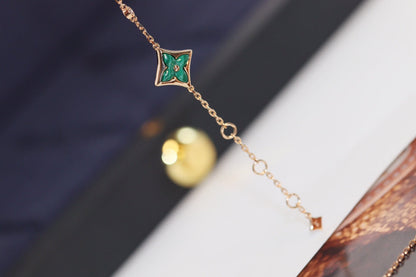 [⭐moonlume]STAR AND SUN 4 MOTIF PINK GOLD MALACHITE BRACELET