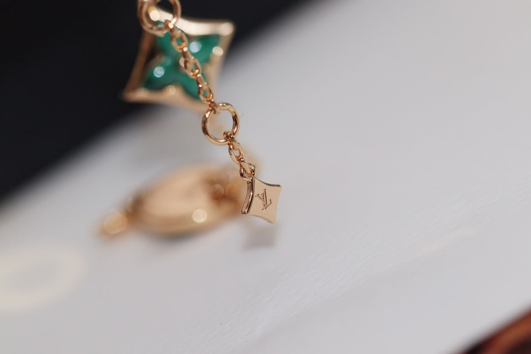 [⭐moonlume]STAR AND SUN 4 MOTIF PINK GOLD MALACHITE BRACELET