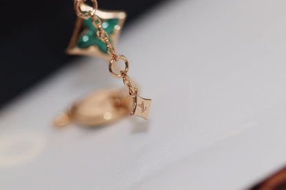 [⭐moonlume]STAR AND SUN 4 MOTIF PINK GOLD MALACHITE BRACELET