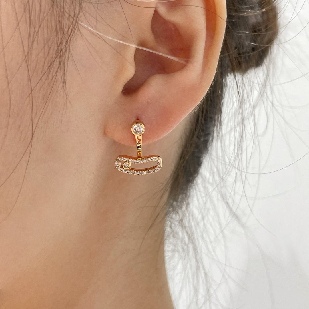 [⭐moonlume]MOVE UNO PINK GOLD DIAMOND EARRINGS