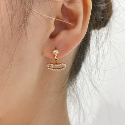 [⭐moonlume]MOVE UNO PINK GOLD DIAMOND EARRINGS