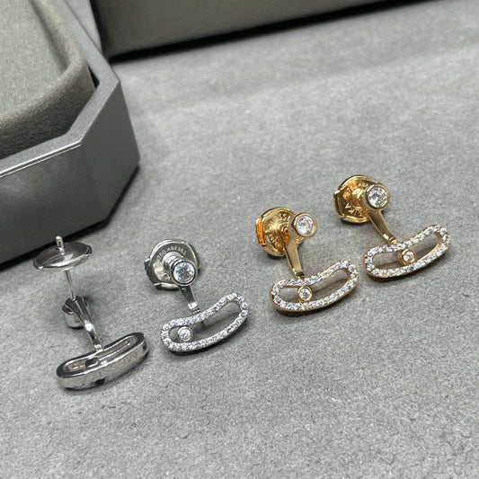 [⭐moonlume]MOVE UNO PINK GOLD DIAMOND EARRINGS