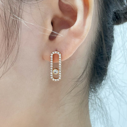 [⭐moonlume]MOVE UNO STUD DIAMOND PAVED EARRINGS