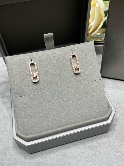 [⭐moonlume]MOVE UNO STUD DIAMOND PAVED EARRINGS