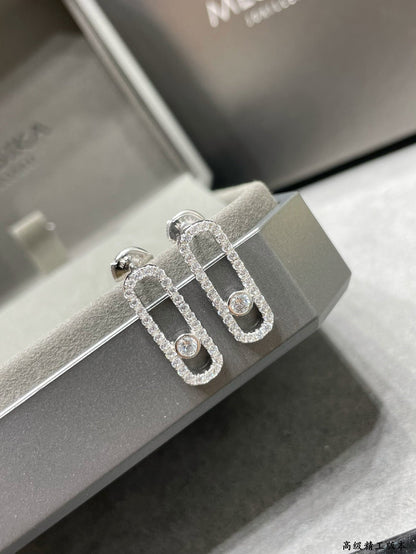 [⭐moonlume]MOVE UNO STUD DIAMOND PAVED EARRINGS