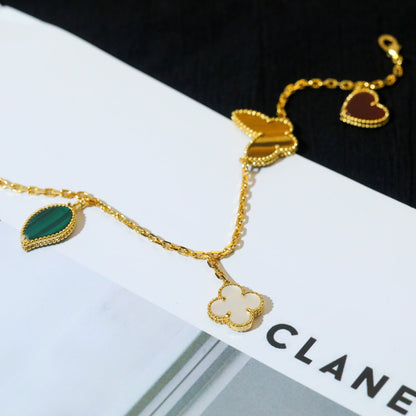 [⭐moonlume]LUCKY SPRING 5 MOTIF GOLD BRACELET