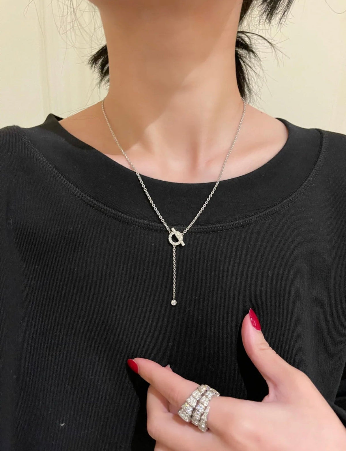 [⭐moonlume]FINESSE SILVER DIAMOND NECKLACE