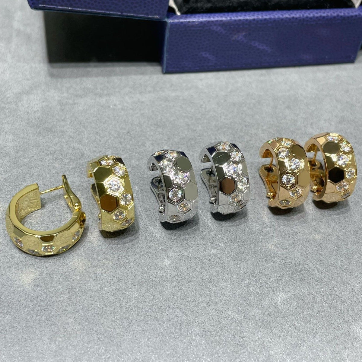 [⭐moonlume]BEE LOVE DIAMOND HOOP EARRINGS