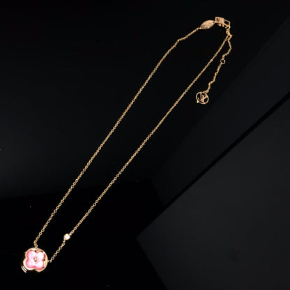 [⭐moonlume]COLOR BLOSSOM PINK MOP SUN GOLD NECKLACE