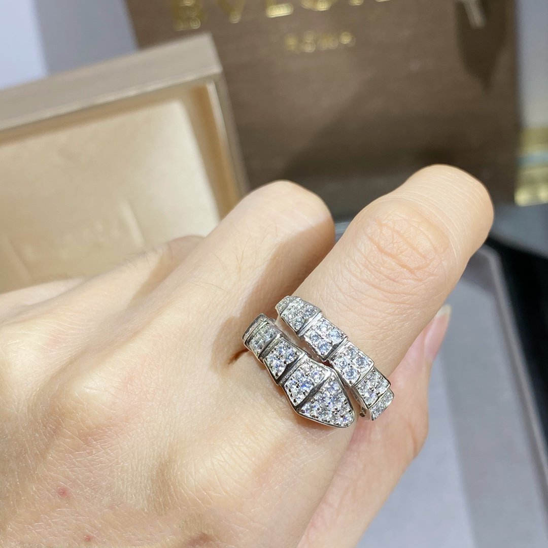 [⭐moonlume]SERPENTI RING SILVER DIAMOND PAVED