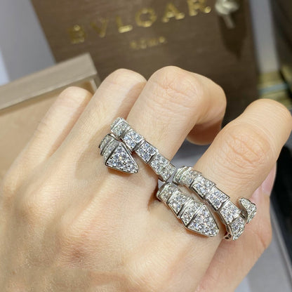 [⭐moonlume]SERPENTI RING SILVER DIAMOND PAVED