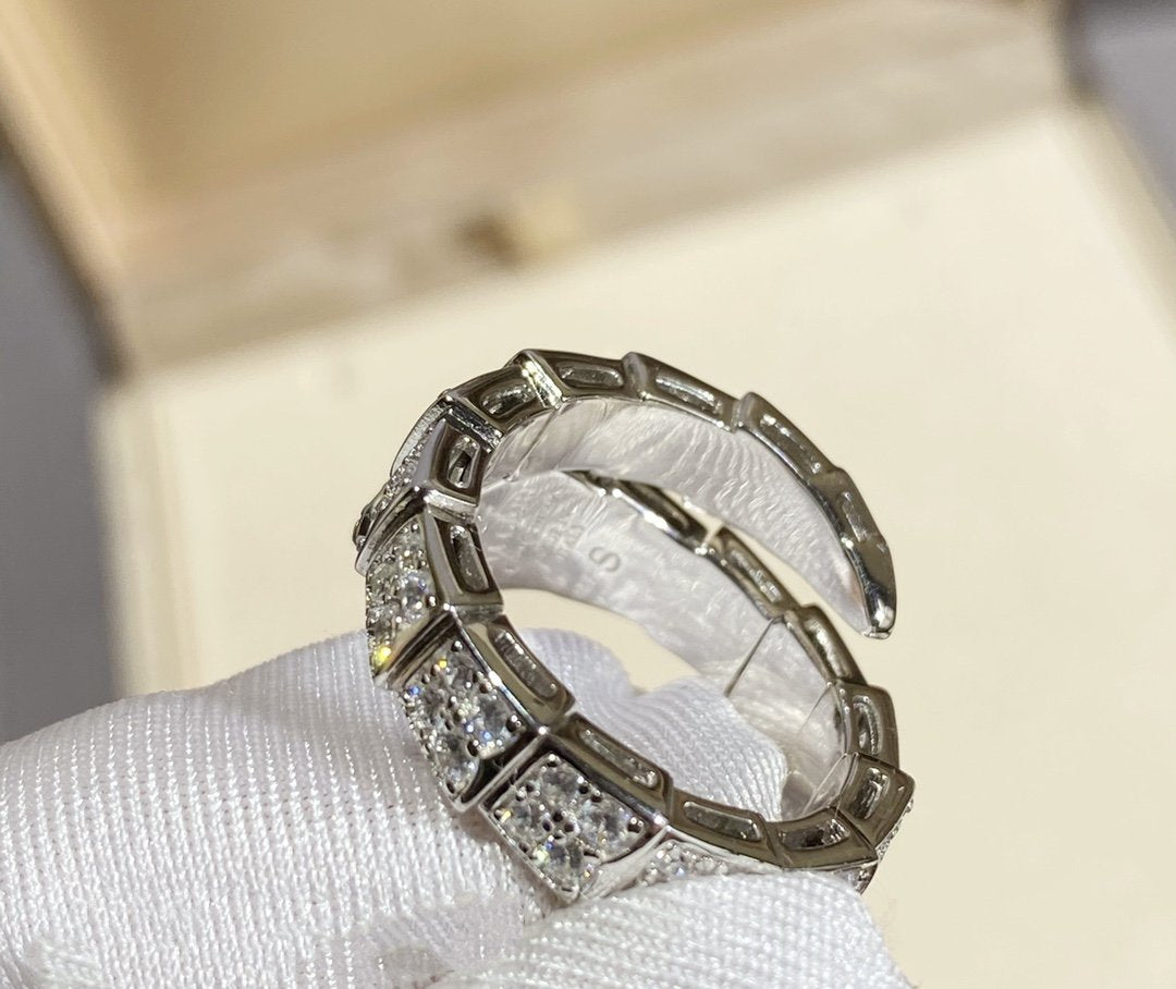 [⭐moonlume]SERPENTI RING SILVER DIAMOND PAVED