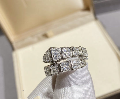 [⭐moonlume]SERPENTI RING SILVER DIAMOND PAVED