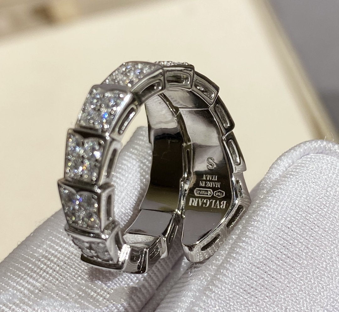 [⭐moonlume]SERPENTI RING SILVER DIAMOND PAVED