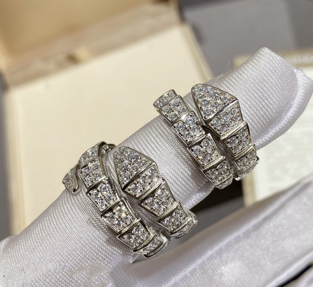 [⭐moonlume]SERPENTI RING SILVER DIAMOND PAVED