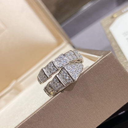 [⭐moonlume]SERPENTI RING SILVER DIAMOND PAVED