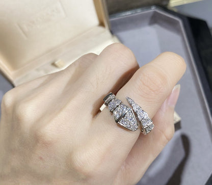 [⭐moonlume]SERPENTI LARGE RING SILVER DIAMOND PAVED