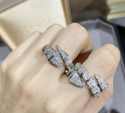 [⭐moonlume]SERPENTI LARGE RING SILVER DIAMOND PAVED