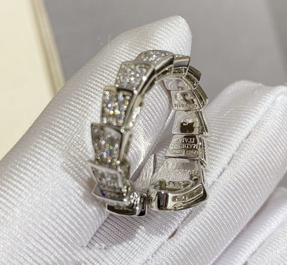 [⭐moonlume]SERPENTI LARGE RING SILVER DIAMOND PAVED